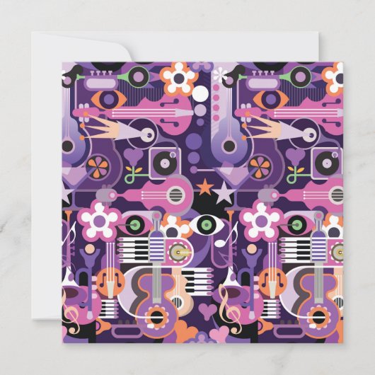 Abstracte muzikale achtergrond bedankkaart (Voorkant)