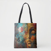 Abstracte muzikale partituur digitale kunst tote bag (Voorkant)