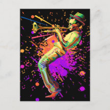 Abstracte muzikant die trompet speelt