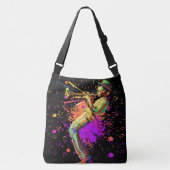 Abstracte muzikant die trompet speelt crossbody tas (Voorkant)