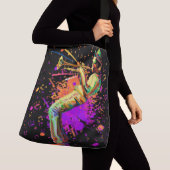 Abstracte muzikant die trompet speelt crossbody tas (Dichtbij)