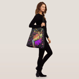Abstracte muzikant die trompet speelt crossbody tas