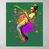 Abstracte muzikant die trompet speelt poster (Voorkant)