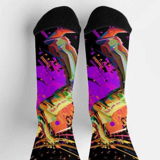 Abstracte muzikant die trompet speelt sokken (Top)