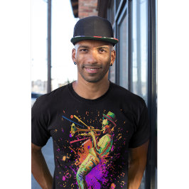 Abstracte muzikant die trompet speelt t-shirt