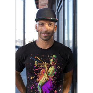 Abstracte muzikant die trompet speelt t-shirt