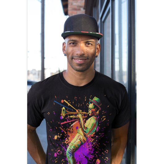 Abstracte muzikant die trompet speelt t-shirt