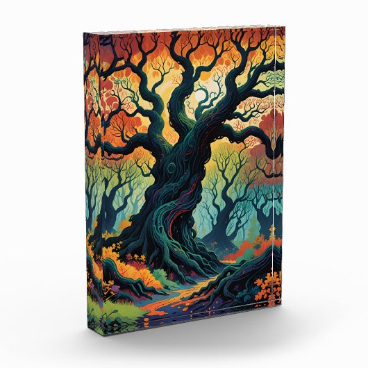 Abstracte mystieke bomen fotoblokken (Links)