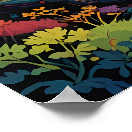 Abstracte mystieke bomen poster (Hoek)