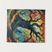 Abstracte mystieke bomen wandkleed (Voorkant (horizontaal))