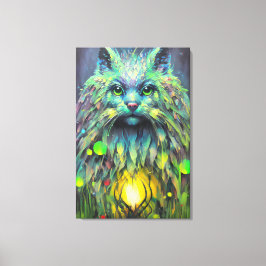 Abstracte mystieke kat fantasy kunst canvas afdruk