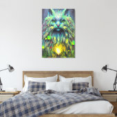 Abstracte mystieke kat fantasy kunst canvas afdruk (Insitu (Slaapkamer))