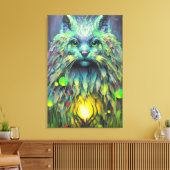 Abstracte mystieke kat fantasy kunst canvas afdruk (Insitu (Woonkamer))