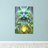 Abstracte mystieke kat fantasy kunst canvas afdruk (Insitu (Houten vloer))