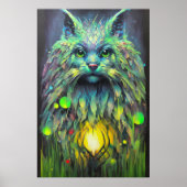 Abstracte mystieke kat fantasy kunst poster (Voorkant)