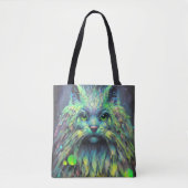 Abstracte mystieke kat fantasy kunst tote bag (Voorkant)