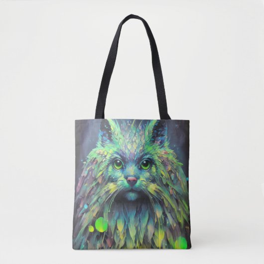 Abstracte mystieke kat fantasy kunst tote bag (Voorkant)