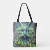 Abstracte mystieke kat fantasy kunst tote bag (Achterkant)