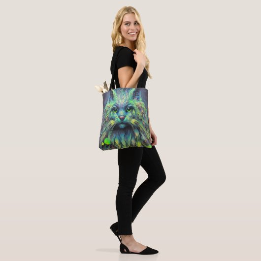 Abstracte mystieke kat fantasy kunst tote bag (Op model)