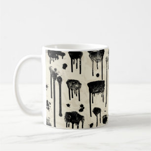 Abstracte naadloos patroon inktsplatters koffiemok