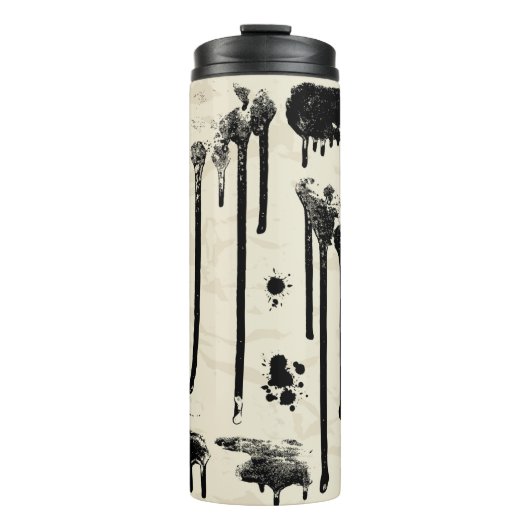 Abstracte naadloos patroon inktsplatters thermosbeker (Voorkant)