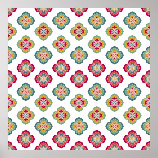 Abstracte naadloze Floral achtergrond, oppervlakte Poster (Voorkant)