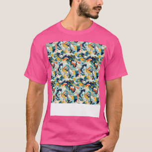 Abstracte naadloze geometrische patroonlijnen vorm t-shirt