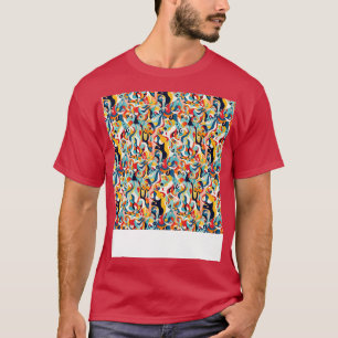 Abstracte naadloze geometrische patroonlijnen vorm t-shirt