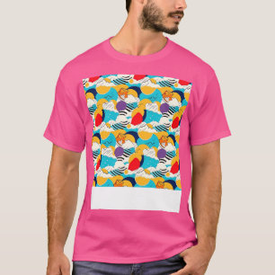 Abstracte naadloze geometrische patroonlijnen vorm t-shirt