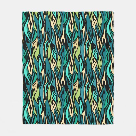 Abstracte naadloze patches maken zebra zwart groen fleece deken (Voorkant)