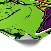 Abstracte naadloze strips monsters. Cartoon mutant Poster (Hoek)