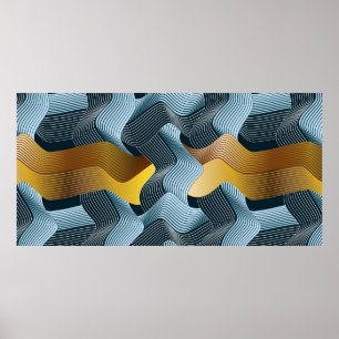 Abstracte naadloze versiering met golven poster