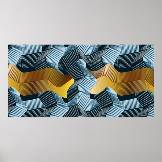 Abstracte naadloze versiering met golven poster (Voorkant)