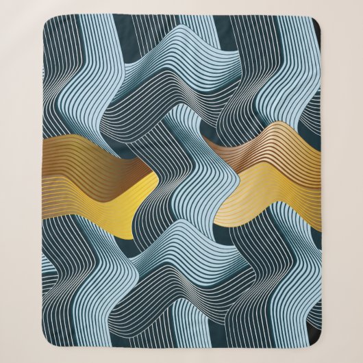 Abstracte naadloze versiering met golven sherpa deken (Voorkant)