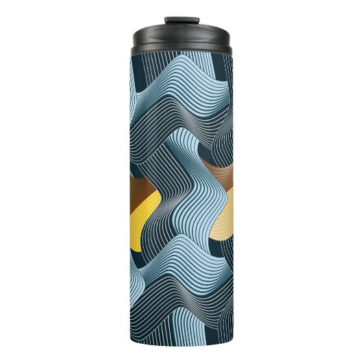 Abstracte naadloze versiering met golven thermosbeker (Voorkant)