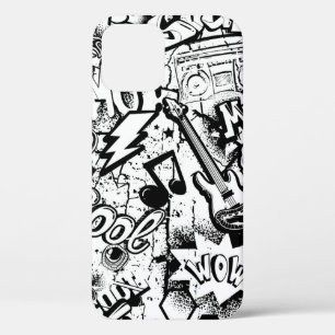 Abstracte naadloze zwarte en witte strips Case-Mate iPhone case
