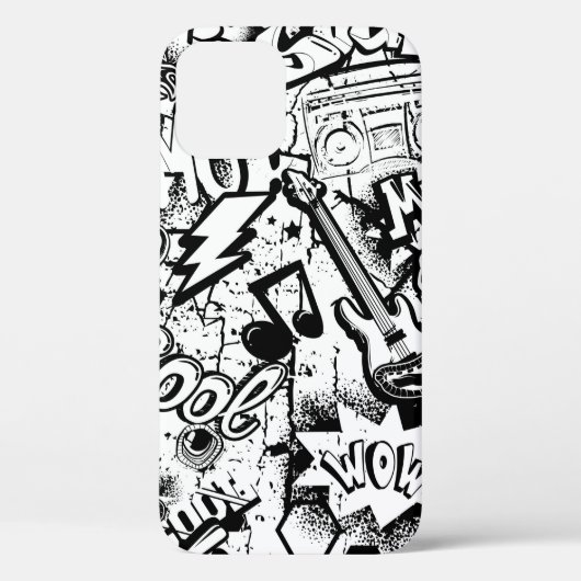 Abstracte naadloze zwarte en witte strips Case-Mate iPhone case (Achterkant)