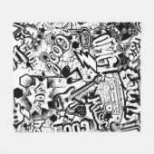 Abstracte naadloze zwarte en witte strips fleece deken (Voorkant (Horizontaal))