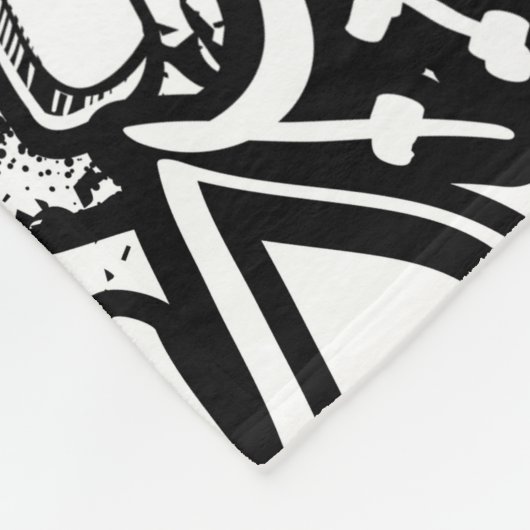 Abstracte naadloze zwarte en witte strips fleece deken (Hoek)