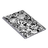 Abstracte naadloze zwarte en witte strips notitieboek (Rechterzijde)