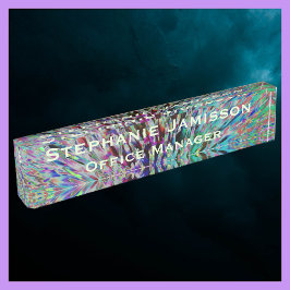 Abstracte naam en titel van Acrylretral Floral Mac Naambordje