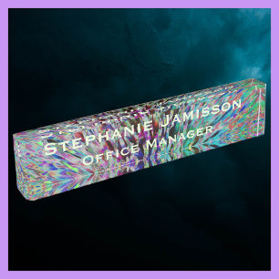 Abstracte naam en titel van Acrylretral Floral Mac Naambordje