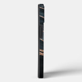 Abstracte naam Navy Blue & Copper Elegant Script Case-Mate iPhone Case (Achterkant / Rechts)