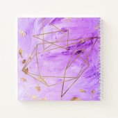 Abstracte naam Paarse Gold Waterverf Notitieboek (Achterkant)