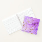 Abstracte naam Paarse Gold Waterverf Notitieboek (Binnen)