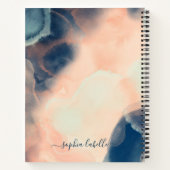 Abstracte naam van de marine, roze & Waterverf Aga Notitieboek (Achterkant)