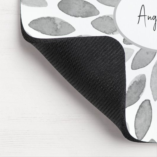 Abstracte naam voor zwarte en witte penseelstreken muismat (Hoek)