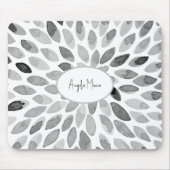 Abstracte naam voor zwarte en witte penseelstreken muismat (Voorkant)