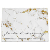 Abstracte naam White Gold Marble Stone Minimale Lu Groot Cadeauzakje (Voorkant)