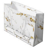 Abstracte naam White Gold Marble Stone Minimale Lu Groot Cadeauzakje (Voorkant Gekanteld)